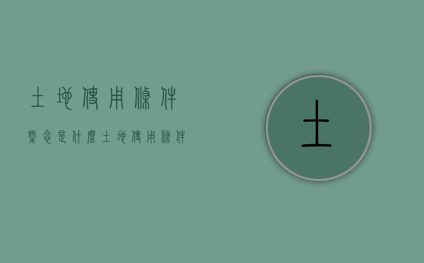 土地使用条件概念是什么（土地使用条件包括哪些）