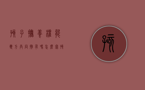 孩子抚养权能双方共同拥有吗怎么写（孩子抚养权能双方共同拥有吗怎么办）