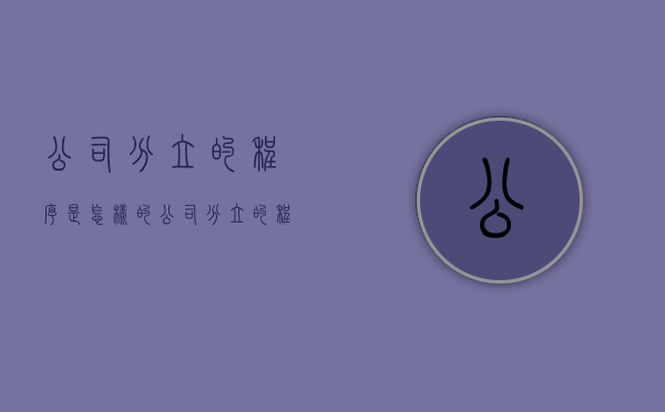 公司分立的程序是怎样的？（公司分立的程序步骤有哪些）