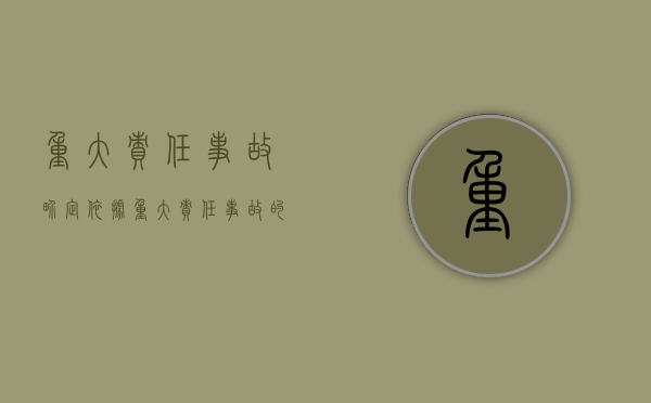 重大责任事故界定依据（重大责任事故的处理方式有哪些）