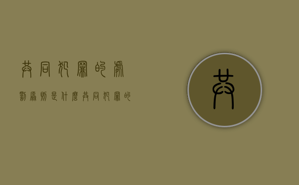 共同犯罪的处罚原则是什么（共同犯罪的处罚）