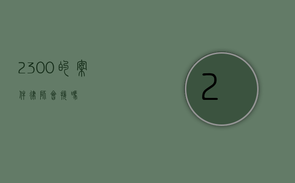 2300 的案件律师会接吗？
