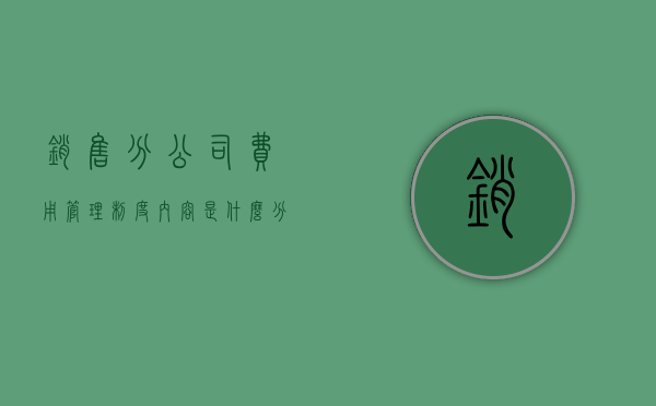 销售分公司费用管理制度内容是什么（分公司销售额会算总公司里面吗）
