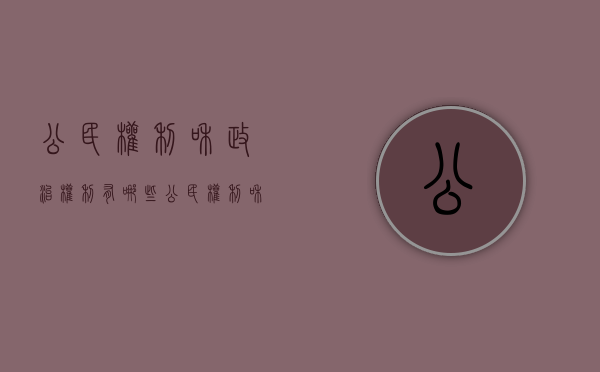 公民权利和政治权利有哪些（公民权利和政治权利有哪些特征和关系）