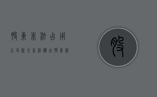 股东非法占用公司资金（非法侵占股东资产）