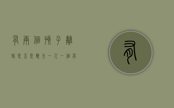 有两个孩子离婚是不是双方一人一个？（有两个孩离婚后孩子是不是一方一个）