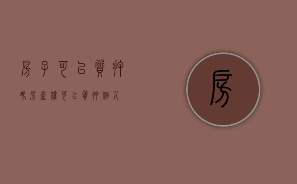 房子可以质押吗（房产权可以质押个人）