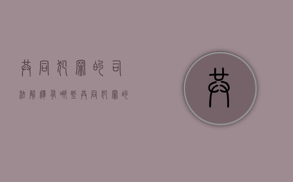 共同犯罪的司法解释有哪些（共同犯罪的条款）