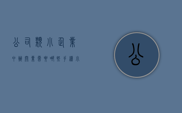 公司类小企业申办开业需要哪些手续（小型公司开业的基本流程）