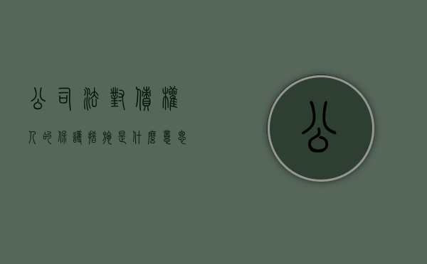 公司法对债权人的保护措施是什么意思（公司法对债权人的保护措施是什么规定）