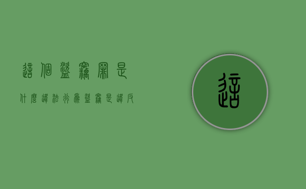 这个盗窃罪是什么违法行为（盗窃是违反了什么法律）