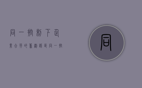 同一控制下企业合并的筹划误区（同一控制下企业合并包括）