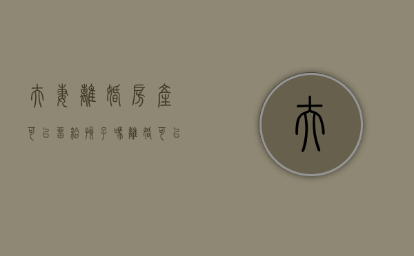 夫妻离婚房产可以留给孩子吗（离婚可以把房子判给孩子吗）