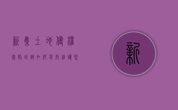 新集土地侵权律师咨询，如何有效维护您的土地权益