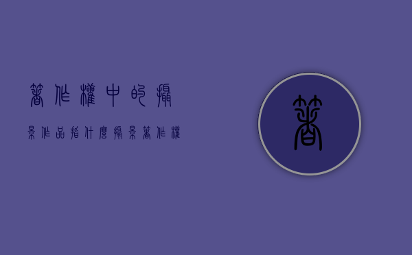 著作权中的摄影作品指什么（摄影著作权和使用权）