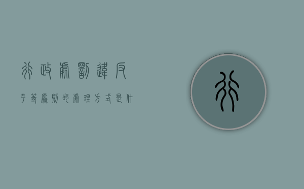 行政处罚违反平等原则的处理方式是什么？（行政处罚不合理怎么办）