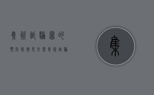 集资诈骗罪的预防措施是什么（集资诈骗罪的预防措施是什么意思）