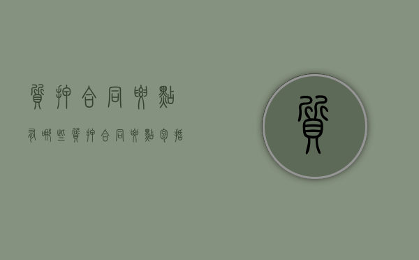 质押合同要点有哪些（质押合同要点包括）