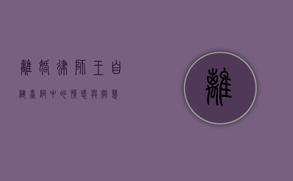离婚律师王自健台词中的情感与智慧