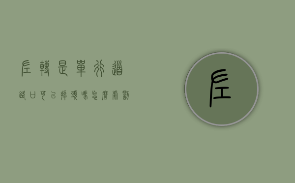 左转是单行道路口可以掉头吗怎么处罚（左转是单行道路口可以掉头吗视频）
