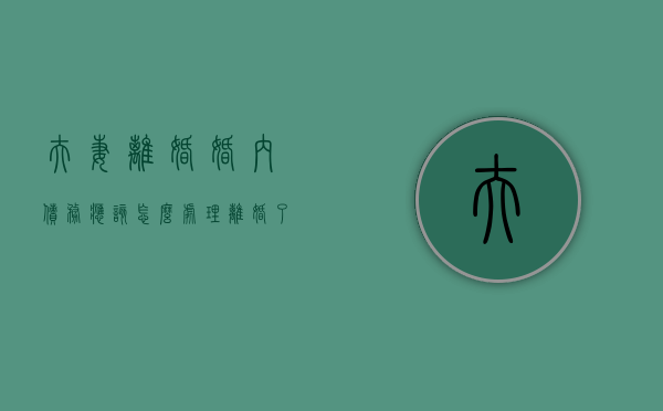 夫妻离婚婚内债务应该怎么处理（离婚了,婚姻期间内的债务用我还吗）