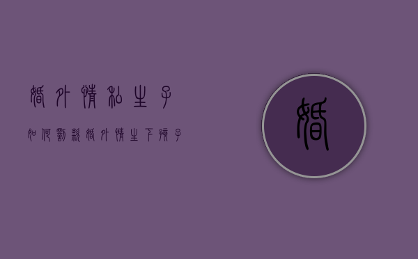 婚外情私生子如何罚款（婚外情生下孩子的结果）