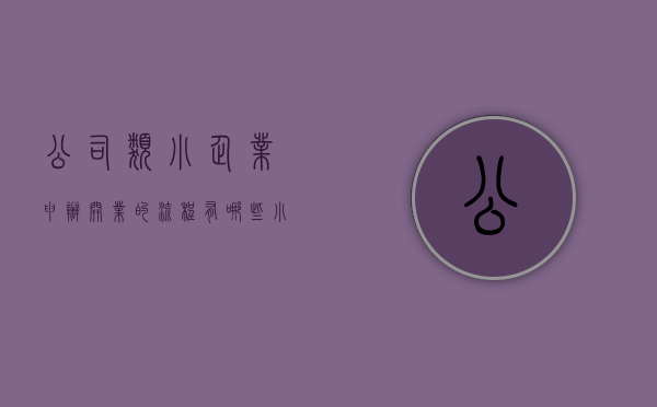公司类小企业申办开业的流程有哪些（小企业开业简单流程）