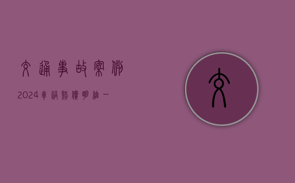 交通事故案例（2024车祸赔偿明细一览表）