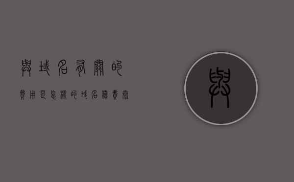 与域名有关的费用是怎样的（域名续费太贵了）