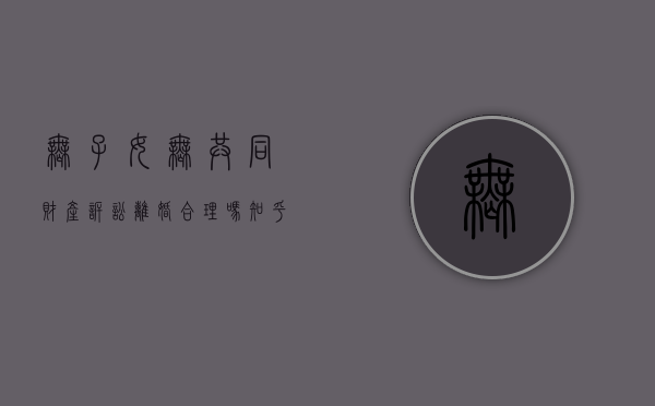无子女无共同财产诉讼离婚合理吗知乎（无子女无共同财产诉讼离婚合理吗）