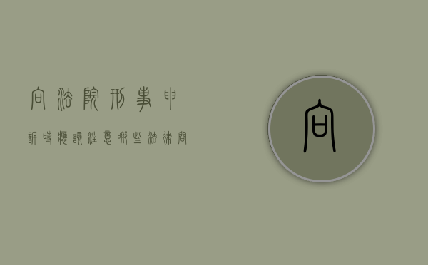 向法院刑事申诉时,应该注意哪些法律问题（人民法院刑事申诉）