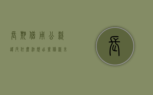 长期借用公款违反什么法规（出差借款未及时还算占用公款吗）