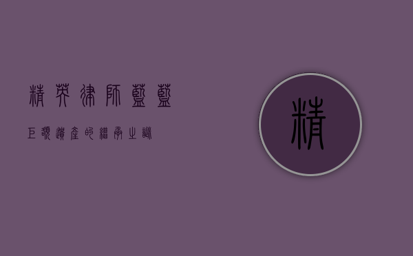 精英律师蓝蓝，巨额遗产的继承之谜