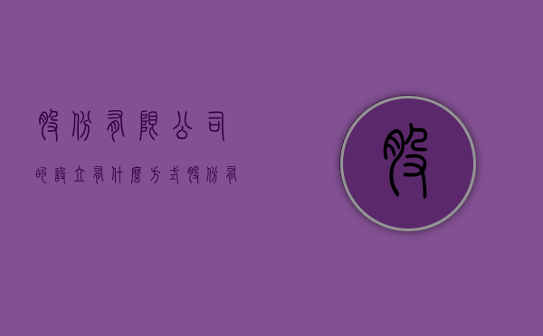 股份有限公司的设立有什么方式（股份有限公司的设立方式主要包括）