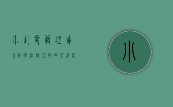 小企业管理费用的明细科目有哪些（小企业的费用包括什么）