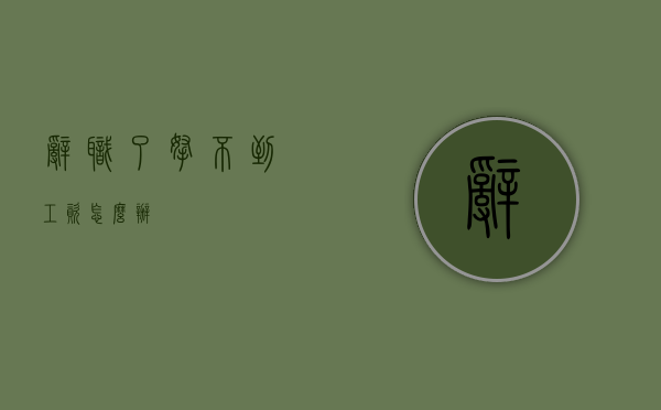 辞职了拿不到工资怎么办