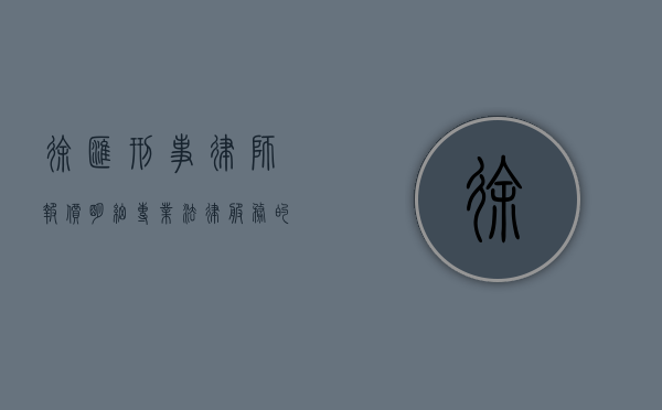 徐汇刑事律师报价明细，专业法律服务的价值体现