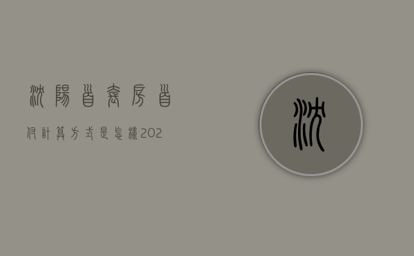 沈阳首套房首付计算方式是怎样（2020年沈阳首套房政策）