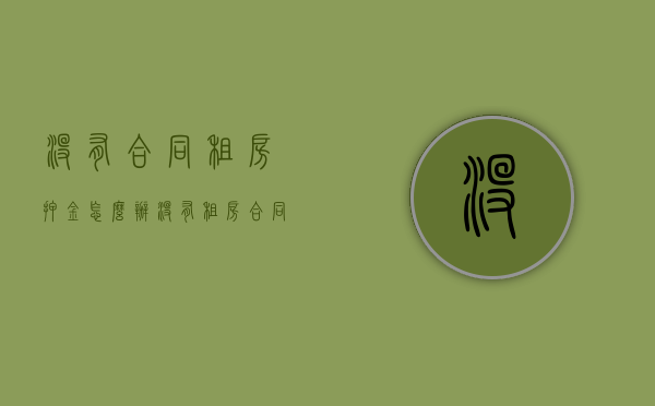 没有合同租房押金怎么办（没有租房合同和押金条可以起诉要押金吗）