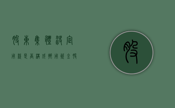 股东集体决定用款是否构成挪用资金（股东集资协议）