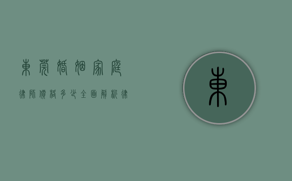 东莞婚姻家庭律师价格多少？全面解析律师收费标准与服务内容
