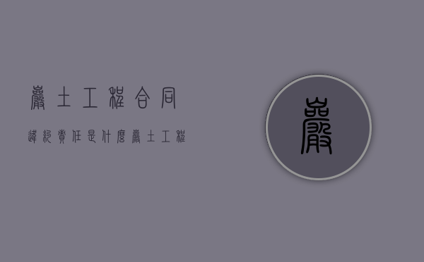 岩土工程合同违约责任是什么？（岩土工程勘察合同）