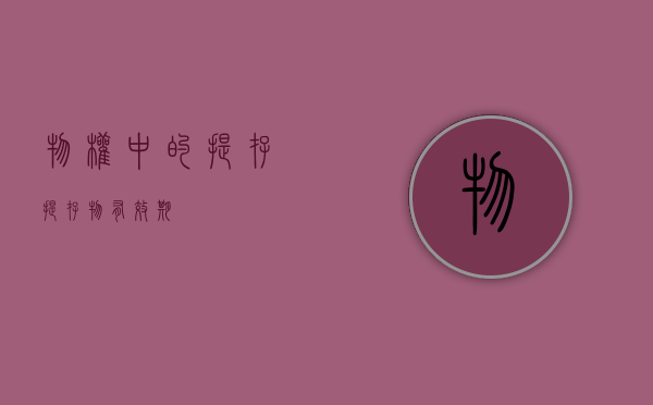 物权中的提存（提存物有效期）