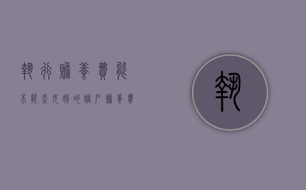 执行赡养费能不能查女婿的账户（赡养费案件管辖法院）