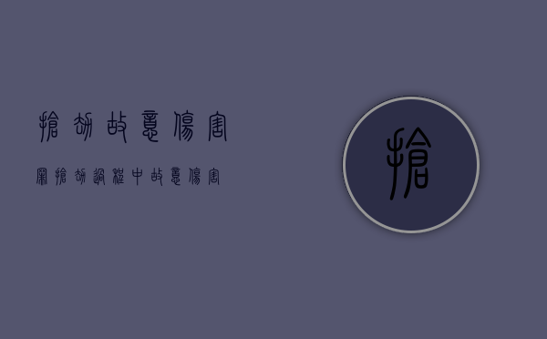 抢劫故意伤害罪（抢劫过程中故意伤害）