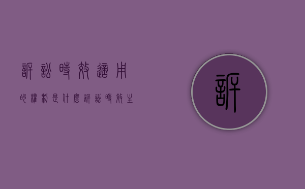 诉讼时效适用的权利是什么（诉讼时效主要适用于）