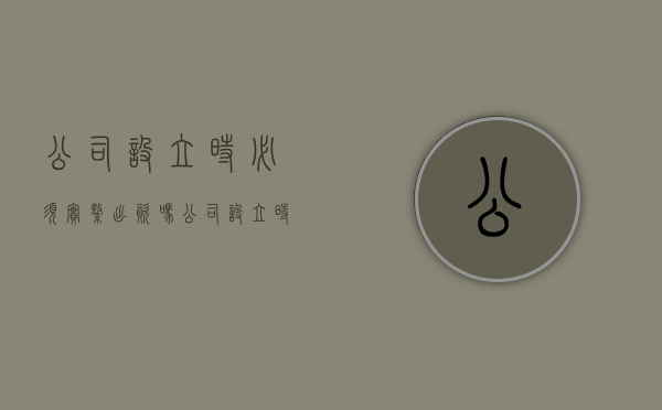 公司设立时必须实缴出资吗（公司设立时必须实缴出资吗为什么）