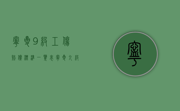 宁夏9级工伤赔偿标准一览表（宁夏九级工伤赔偿标准2020有多少钱）