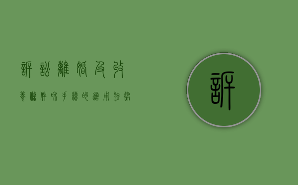 诉讼离婚及收养条件和手续的适用法律该如何确定（起诉离婚争夺抚养权流程怎么写）
