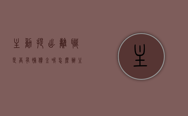 主动提出离职是否有补偿金呢怎么办（主动提出离职是否有补偿金呢怎么算）